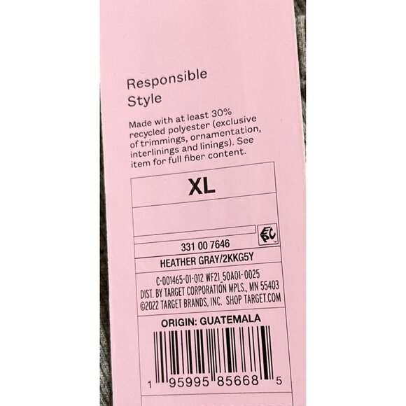 WIld Fable Womens XL Crop Top Gray Ribbed Form Fitting Short Sleeve Shirt - Picture 7 of 8